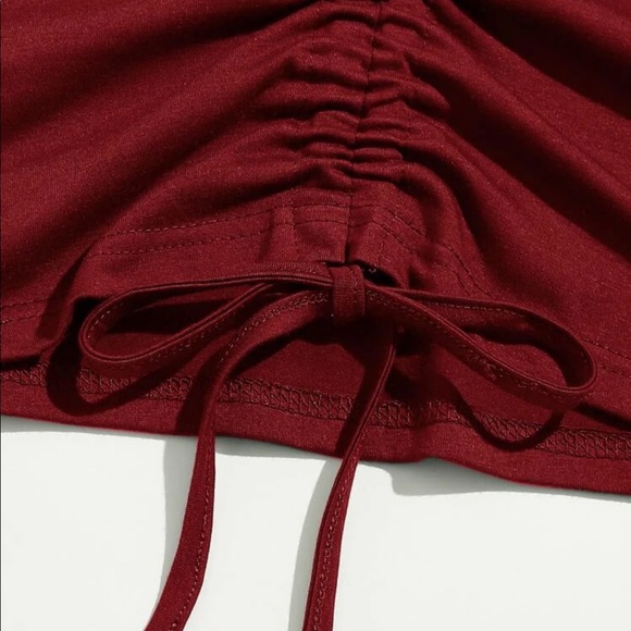 Drawstring Rutched Crop Top - Picture 4 of 13